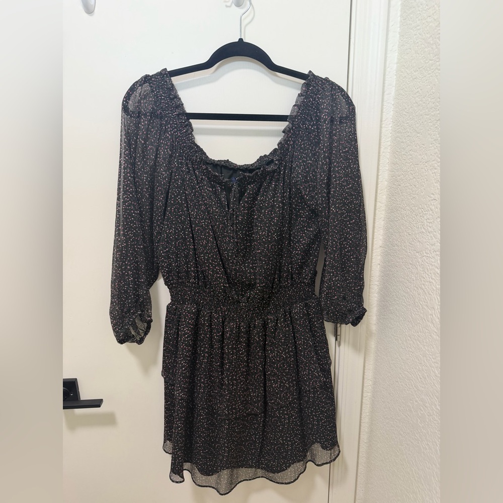 RACHEL Rachel Zoe Black Floral Long Sleeve Dress